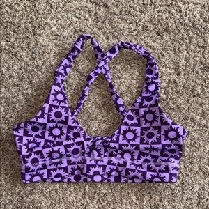 Pac Sun purple sun printed sports bra size small